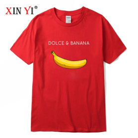 XIN YI Men's T-shirt High Quality 100% cotton Funny banana printing casual loose o-neck men short sleeve t-shirt male tees tops XIN YI Men's T-shirt High Quality 100% cotton Funny banana printing casual loose o-neck men short sleeve t-shirt male tees tops