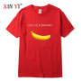XIN YI Men's T-shirt High Quality 100% cotton Funny banana printing casual loose o-neck men short sleeve t-shirt male tees tops