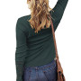 Women Long Sleeve Round Neck Solid Stitching Lace Loose T-shirt for Spring