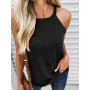 Eotvotee Solid T Shirts for Women Summer 2023 New Sleeveless Off Shoulder Slim Sexy Tee Shirts Tops Korean Fashion Casual Tops