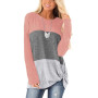 Women Long Sleeve Round Neck Lightweight Sweatshirt Tops