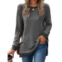 Women Long Sleeve Solid Pockets Lightweight Sweatshirt