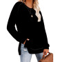 GULE GULE Women's Casual Long Sleeve Solid Split Tops Elegant Front Tunics Shirt