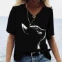 Woman T-shirt Animal Cat 3d Print Y2k Cloths T-shirts Woman Clothing Fashion Ladeies 2022 Tops T Shirt Women Female Tee Eu Size