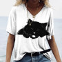 Woman T-shirt Animal Cat 3d Print Y2k Cloths T-shirts Woman Clothing Fashion Ladeies 2022 Tops T Shirt Women Female Tee Eu Size