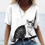 Woman T-shirt Animal Cat 3d Print Y2k Cloths T-shirts Woman Clothing Fashion Ladeies 2022 Tops T Shirt Women Female Tee Eu Size