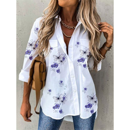 Fashion long-sleeved woman shirt casual  shirt woman elegant blouse woman