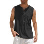 Plus Size Summer Men's V-necek Shirts Tank Top Plain Color Fashion Men Vest Hawaii sleeveless Shirt Light Weight Man Clothing