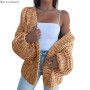 Pink Knitted Sweater Women Autumn Female Casual Long Sleeve Cardigan Sexy Oversized Jumper Coat Lady Winter Warm Cardigan Mujer