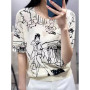 Four Seasons Women's Long-Sleeve New Round Neck Stitching Pullover T-Shirt Sweater Casual Top Korean Version Wool Short-Sleeve