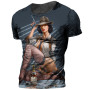 Vintage Motorcycle T Shirt For Men 3D Racing Girl Short Sleeve Tops Street  Men's Biker T-shirt Oversized Tee Shirt Man Clothing