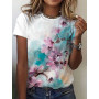 Fashion loose woman T-shirt casual short-sleeved T-shirt woman temperament top