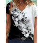 Fashion loose woman T-shirt casual short-sleeved T-shirt woman temperament top