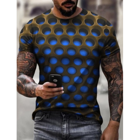 2022 New Men's Unisex Tee T Shirt 3D Print Graphic Optical Illusion Round Neck Casual Short Sleeve Tops Streetwear Man's Tshirt
