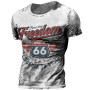 Summer T Shirt Vintage Men Route 66 Print 3d Oversize T Shirts Street Casual Male Sweatshirt O-neck  Short Sleeve Loose Clothing