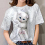 3d Funny Cute Cats Print Women's T-shirts Summer Fashion Kawaii Kitten Tops Tshirt Casual Oversized Short Sleeve O-neck Clothing