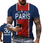 Paris Fans Fashion 3D Printed Shirts Mens Womens Casual Sports T Shirts Street Plus Size Fashion Fitness Parenting Tops