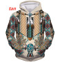 Native Indian Pattern 3D Printed Hoodies Harajuku Fashion Hooded Sweatshirt Unisex Autumn Casual Hoodie Pullover Tops