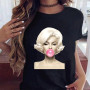 Hot Sale Marilyn Monroe Portrait Graphic Aesthetics T-shirts Hip Hop  Short Sleeve women t shirt  Casual Harajuku Tshirt