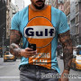 New Summer Men T Shirt 3D Printed Gulf Racing Pattern Oversized Streetwear Tracksuit Casual Short Sleeve Vintage Motorcycle Tee