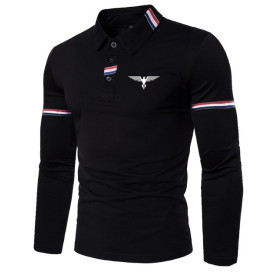 New fashion new men's long-sleeved casual polo shirt New fashion new men's long-sleeved casual polo shirt