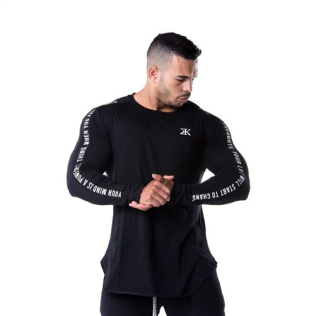 Men Running Sport Shirts Gym Fitness Muscle Comfortable Long sleeve t shirt Male Jogging Training Tee Tops Sportswear Clothing