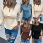 Round Neck Nine Quarter Sleeve T-shirt 2023 Spring and Summer Fashion Casual Tight Top Shirts for Women