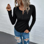 Round Neck Nine Quarter Sleeve T-shirt 2023 Spring and Summer Fashion Casual Tight Top Shirts for Women