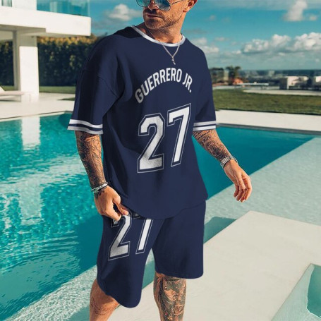 2022 Summer Team Uniform T Shirt Set Jogging Short Sleeve Breathable Suit Men Tracksuit 3D Printed Casual All-Match  Clothes 6XL