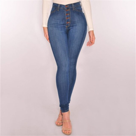 Fashion Slim Fit High Waist Denim Trousers Women's Clothing Casual Splicing Straight Jeans Commuter Street Pants Lady Cotton New