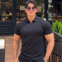 Summer Casual fashion Polo t shirt Men Gyms Fitness Short sleeve T-shirt Male Bodybuilding Workout POLO Tees Tops Clothes