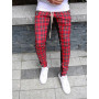 High quality men's  Korean version checked fashion patchwork color matching small legs trouser slim casual sports pencil pants