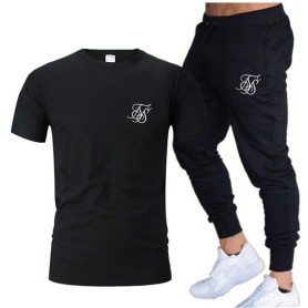 Summer Fashion Leisure SikSilk brand Men's Set Tracksuit Sportswear Track Suits Male Sweatsuit Short Sleeves T shirt 2 piece set Summer Fashion Leisure SikSilk brand Men's Set Tracksuit Sportswear Track Suits Male Sweatsuit Short Sleeves T shirt 2 piece set