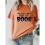 Witch Cartoon Happy Halloween Clothing Fall Autumn T Ladies Print Fashion Orange T-shirts Clothes Women's Female Graphic Tee