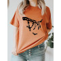 Witch Cartoon Happy Halloween Clothing Fall Autumn T Ladies Print Fashion Orange T-shirts Clothes Women's Female Graphic Tee