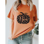 Witch Cartoon Happy Halloween Clothing Fall Autumn T Ladies Print Fashion Orange T-shirts Clothes Women's Female Graphic Tee