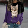 2023 Women's T-shirts Cotton Pullover Long Sleevefemale Cat Graphic 3d Print T Shirt Street Fashion Oversized Clothes Sweatshirt