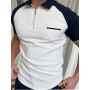 Korean Fashion Clothing Men Clothing Zipper Oversized Shirt  Polo Shirt Men  Mens Polo Shirts with Short Sleeve  T Shirt Tops