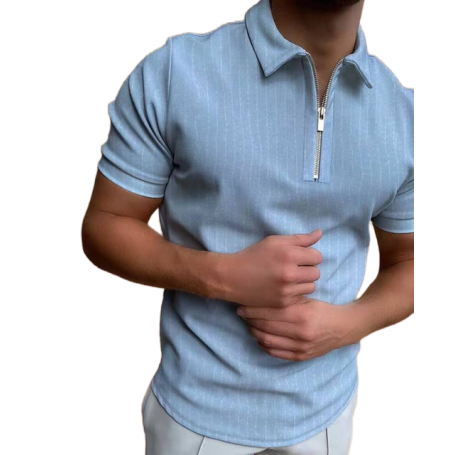 Korean Fashion Clothing Men Clothing Zipper Oversized Shirt  Polo Shirt Men  Mens Polo Shirts with Short Sleeve  T Shirt Tops