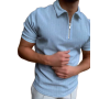 Korean Fashion Clothing Men Clothing Zipper Oversized Shirt  Polo Shirt Men  Mens Polo Shirts with Short Sleeve  T Shirt Tops