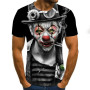 2023 Hot  Sale Clown T Shirt Men/women Black Joker Face 3D Printed Terror Fashion T-shirts size 110-6XL