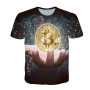 Summer 3D Bitcoin Revolution Cryptocurrency Graphic T-shirt Selling Street Printed T-shirt Fashionable Handsome T-shirt Tops