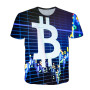 Summer 3D Bitcoin Revolution Cryptocurrency Graphic T-shirt Selling Street Printed T-shirt Fashionable Handsome T-shirt Tops