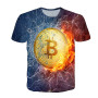 Summer 3D Bitcoin Revolution Cryptocurrency Graphic T-shirt Selling Street Printed T-shirt Fashionable Handsome T-shirt Tops