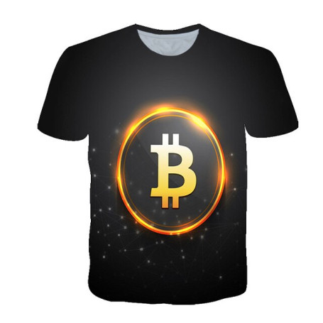 Summer 3D Bitcoin Revolution Cryptocurrency Graphic T-shirt Selling Street Printed T-shirt Fashionable Handsome T-shirt Tops