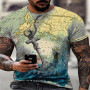 Men short-sleeved tops T-shirt shirts 3D printing patterns street fashion casual style