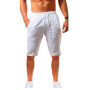 Men's Cotton Linen Shorts Pants Breathable Solid Color Linen Trousers Fitness Streetwear S-3XL