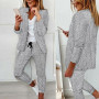 Women 2Pcs/Set Fabulous Long Sleeves Blazer Pants Suit Firm Stitching Comfortable Business Set