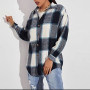 Women Color Block Plaid Shirts Button Down Flannel Cardigan Long Sleeve Pockets Blouse Comfy Tops Coat In Stock