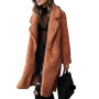 Autumn Winter Faux Fur Coat Women Warm Teddy Coat Ladies Fur Teddy Jacket Female Long Coat Outwear Overcoat